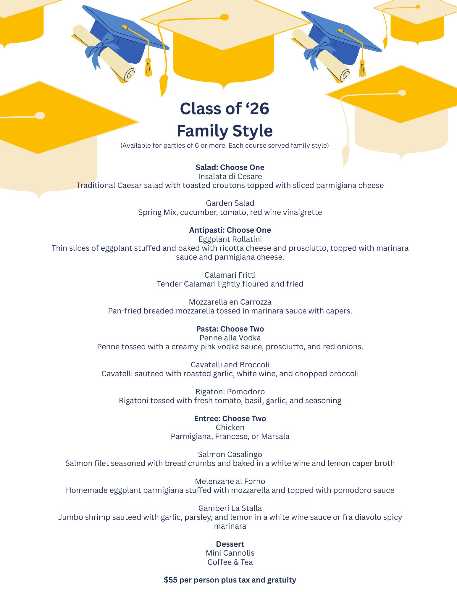 Navy Blue Graduation Hats Graduation Announcement (8.5 x 11 in)-2